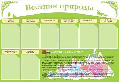 СТЕНД ВЕСТНИК ПРИРОДЫ