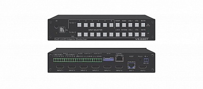 МАТРИЧНЫЙ КОММУТАТОР 6Х2 HDMI KRAMER VS-62DT, ВЫХОДЫ HDBASET, 4К 60 ГЦ (4:2:0), POE