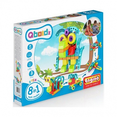 КОНСТРУКТОР ENGINO QBOIDZ НАБОР ИЗ 8 МОДЕЛЕЙ. СОВА 4-7 ЛЕТ