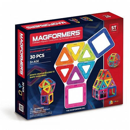 МАГНИТНЫЙ КОНСТРУКТОР MAGFORMERS 30 ДЕТАЛЕЙ (5+)