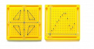 Гео-мозаика с осями X-Y (24,5 х 24,5 см., 50 колышков, 20 резиновых лент, 1 мозаичная доска)
