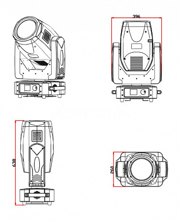 Вращающийся прожектор Anzhee PRO HR380-BEAM