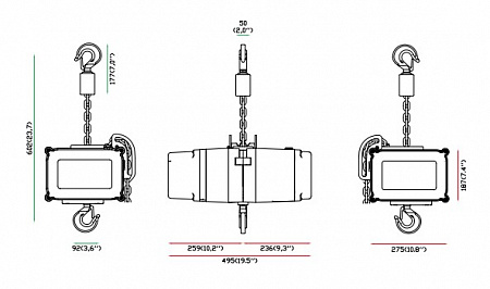 Цепная лебедка EXE RISE D8 1000kg DC