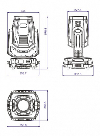 Вращающийся прожектор Anzhee PRO HR350Z-BSW CMY