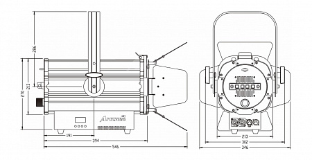 Театральный прожектор Anzhee PRO Fresnel 200 ZOOM