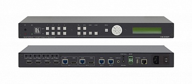 МАТРИЧНЫЙ КОММУТАТОР 4Х4 HDMI KRAMER VS-44DT; ВЫХОДЫ НА ВИТУЮ ПАРУ HDBASET, ПОДДЕРЖКА 4К 60 ГЦ (4:2:0), ПОДДЕРЖКА POE