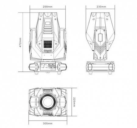 Cветодиодный вращающийся прожектор Anzhee PRO H150Z-BSW